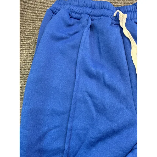 Royal Blue Wide Leg Pintuck Sweatpants Womens‎ Medium Fleece Lined Drawstring - Image 3