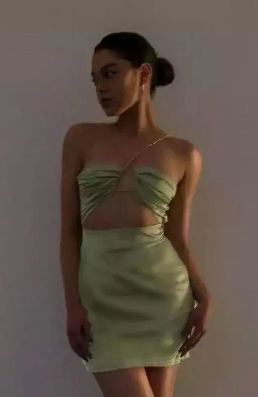 Boutique Green Y2K Cutout Bodycon Dress Size Small - Image 2