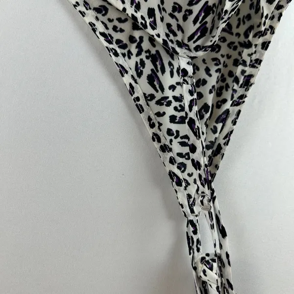 7‎ For All Mankind Womens Silk Blend Animal Print Tie Shoulder Cami Top M NEW - Image 10