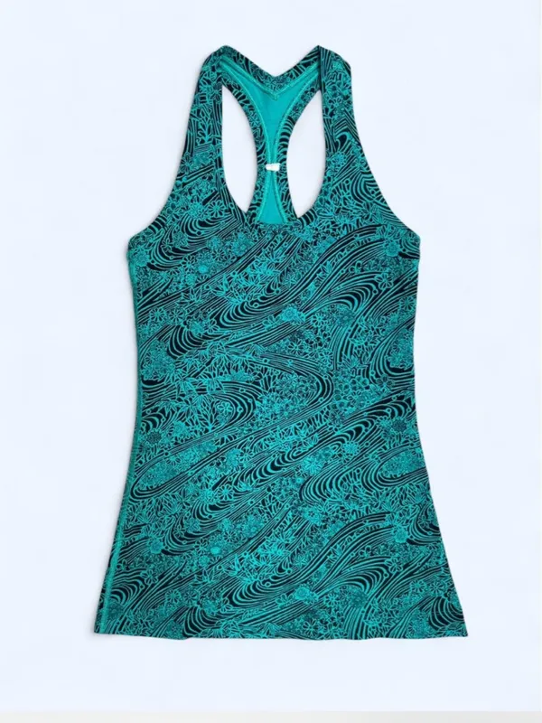 Lululemon Cool Racerback II Tank Top in Kitakami Viridian Yoga Pilates Gym XS/S - Image 2
