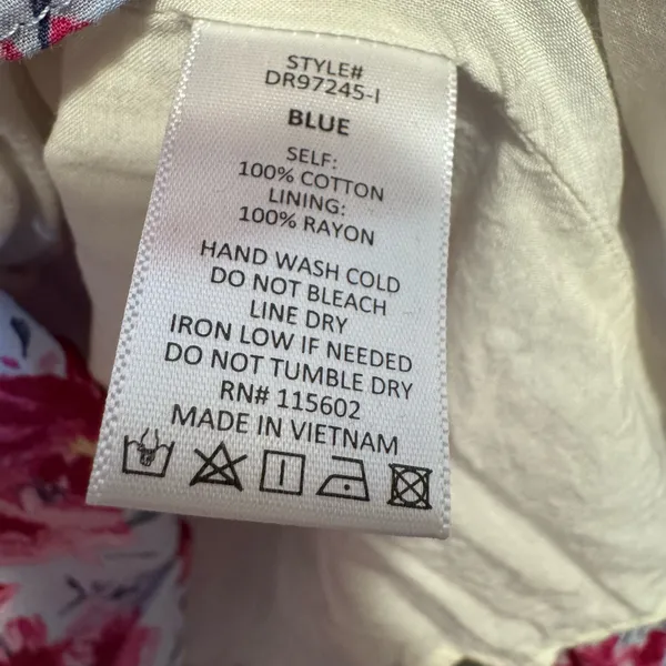 Lush Clothing Periwinkle Blue Floral Mini Sleeveless Dress Size Medium Zip Up Keyhole - Image 4