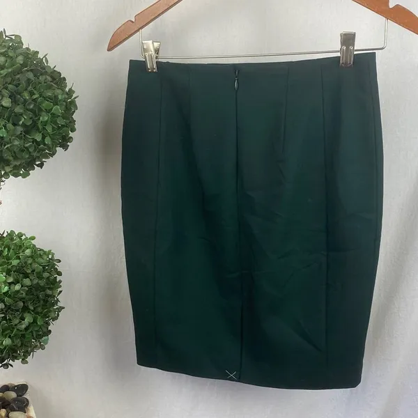 Express Hunter Green Knee Length Pencil Skirt NEW 0 - Image 3