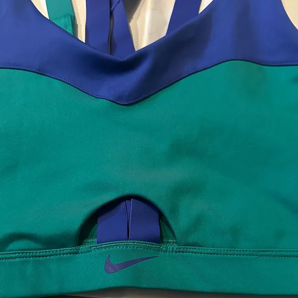 Nike Women's Dual-Tone Sports Bra - Teal and Royal Blue - Image 2