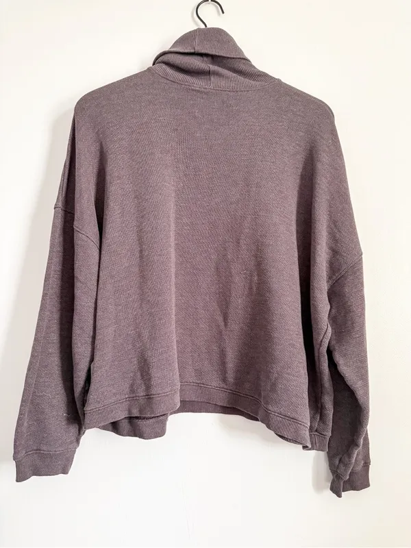 American Eagle Oversized Mock Neck Sweatshirt Mauve Brown Size M - Image 6