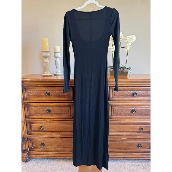 SKIMS Soft Lounge Long Sleeve Maxi Dress Black Size M - Image 7