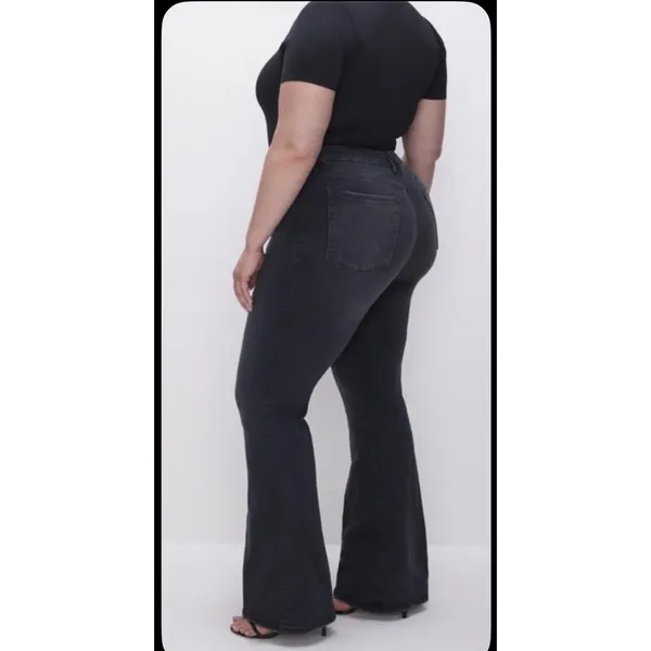 Good American Always Fits Good Legs Flare Jeans Plus Size 28-32 Faded Black NEW - Image 14