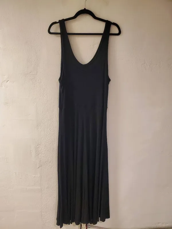 Marine Layer Lexi Rib Fit and Flare Midi Dress in Black XL - Image 2