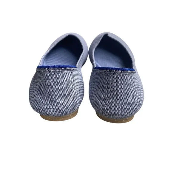 Rothy's The Flat Pointed Toe Knit Ballet Flats Womens Blue Slip-On Size 8 - Image 3