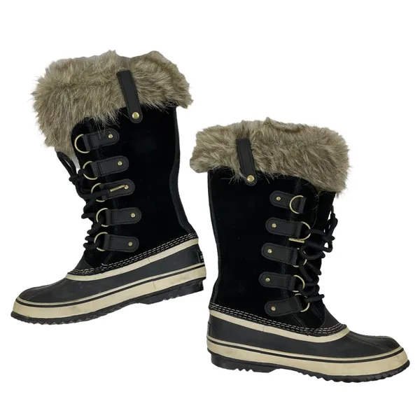 Sorel Joan of Arctic Waterproof Snow Boots Faux Fur Black Size 7 - Image 6