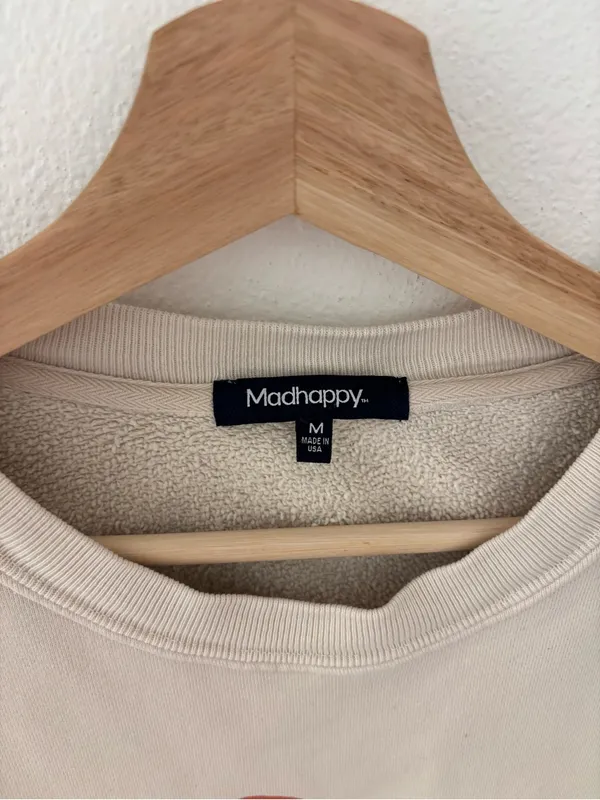 Madhappy Local Optimist Sweatshirt in Fleece in neutral - Image 3
