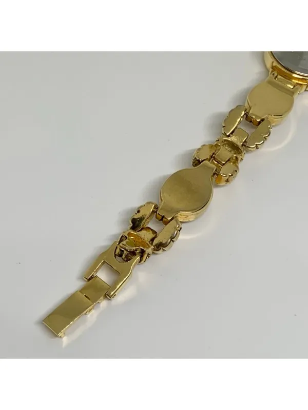 Vintage Vivani New York gold tone women’s watch pink crystals 21mm running - Image 9