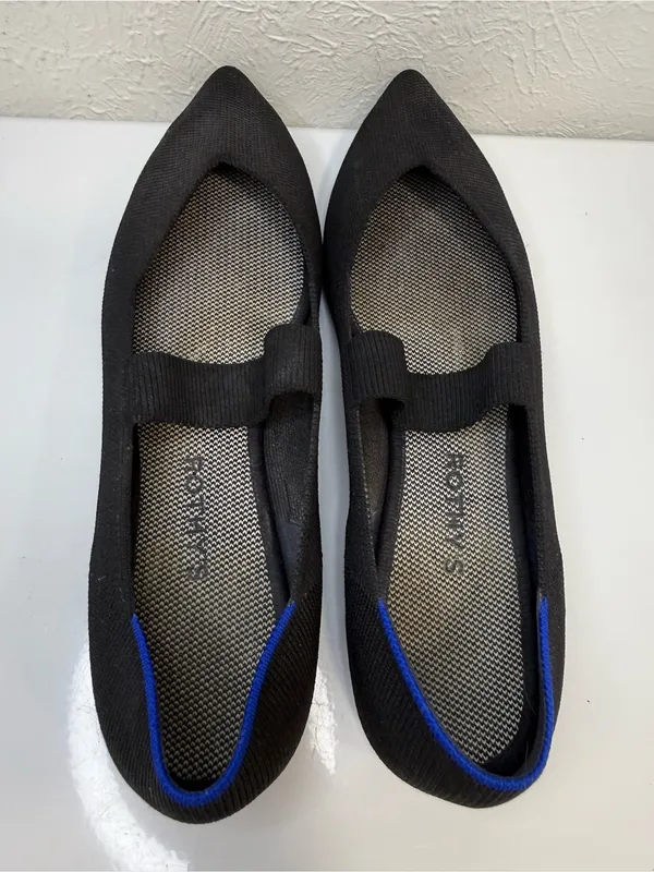 Rothy’s Black Pointed Toe Mary Jane Knit Flats Size 12 - Image 6