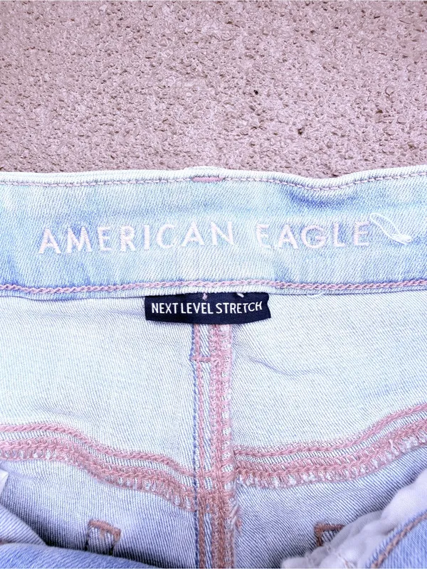 American Eagle Outfitters Light Blue Denim Women's High-Rise Shorts Sz 00 - Image 6