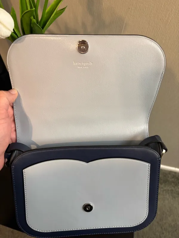 kate spade Navy and White Smooth Leather Crossbody - Image 4