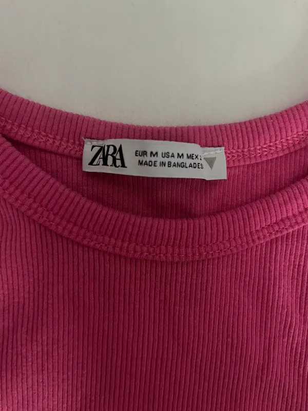 Pink Ribbed Cropped Tank - Image 2