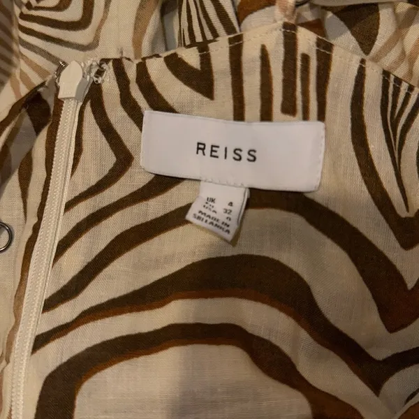 NWOT REISS Rosie Animal print faux wrap dress belted v neck dress size 0 - Image 5