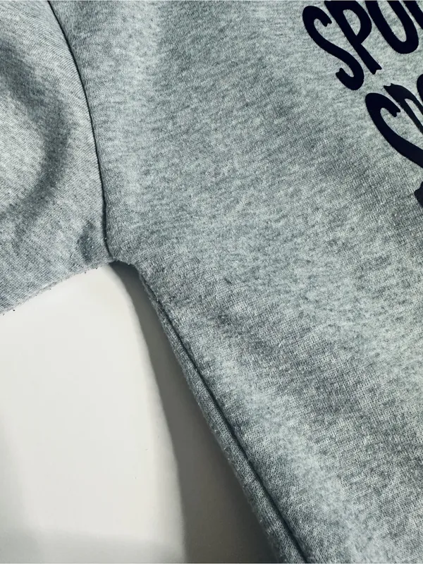 Spooky Season Halloween Pumpkin Gray Crewneck Sweatshirt Size L - Image 5
