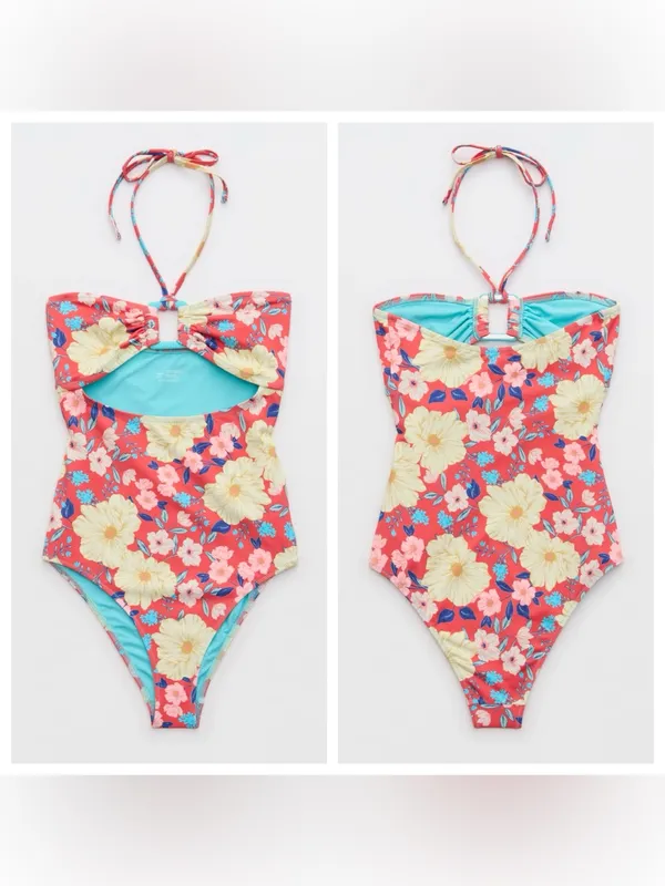 NWT Aerie Ring Bandeau Cheeky One Piece Swimsuit size XL - Image 2