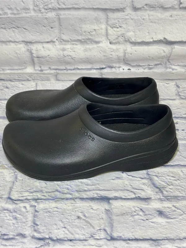 Crocs On The Clock Work Slip On Size Men 7 W 9 Shoes Black Comfort Clogs 205073 - Image 7