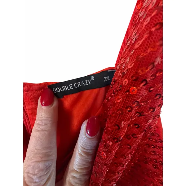Double Crazy Red Sequin Dress - Image 3