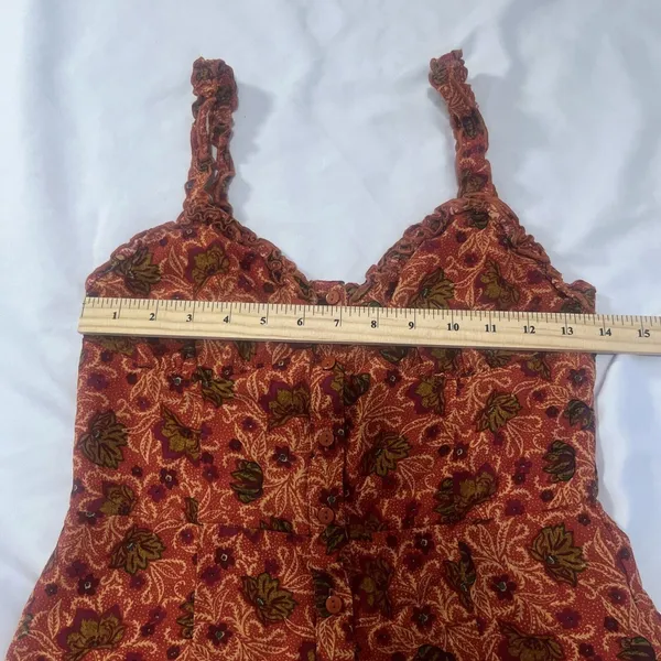 Size Medium UO Emma Louise Rust Floral Playsuit - Image 8