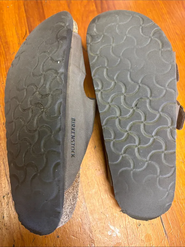 Birkenstock Dark Brown Two-Strap Slide Sandals - Image 4