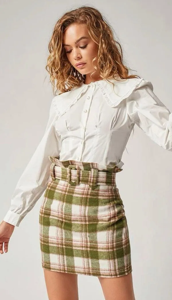Boutique Plaid Skirt - Image 3