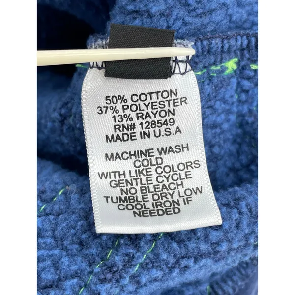 Aviator Nation 5 Stripe Pullover Hoodie Navy Blue Retro Rainbow Pockets Size XS - Image 9