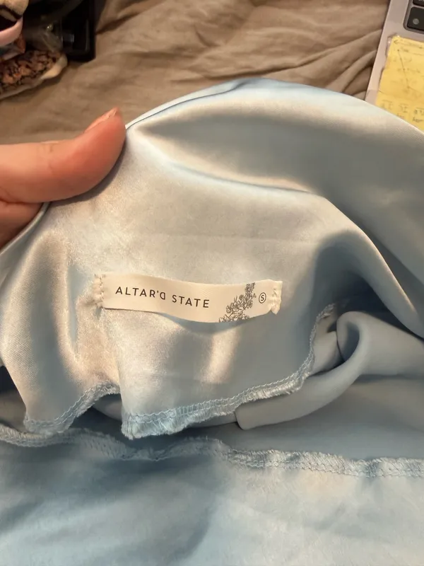 Blue Satin Altar'd State Dress - Image 3