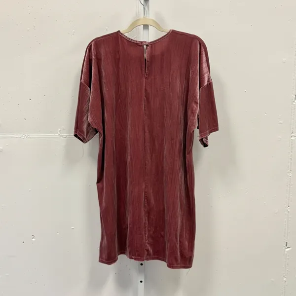 Atmosphere Pink Velvet Short Sleeve Shift Mini Dress‎ Sz 12 Keyhole Back Holiday - Image 2