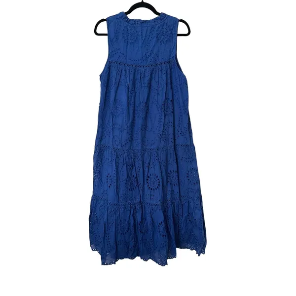 APRICOT Tassel Broderie Midi Dress Blue Sz‎ 8 - Image 4