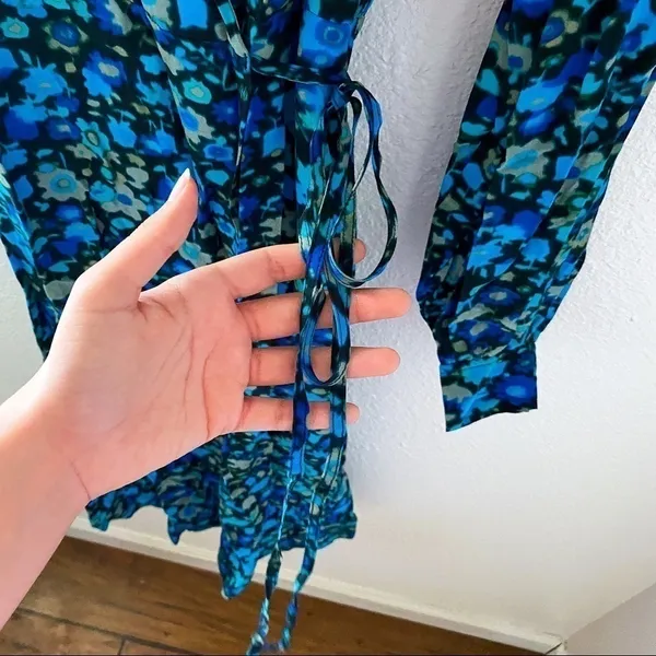 GANNI Azure Blue‎ Wrap Dress 34 - Image 6