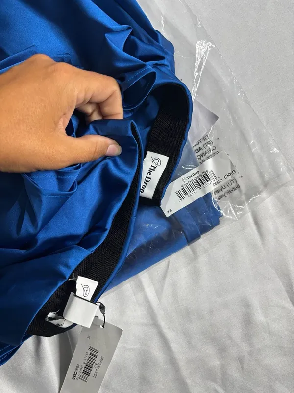 The Drop Maya Silky Midi Skirt in Classic Blue - Image 3