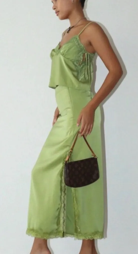 Boutique Green Lace Top Size M - Image 2