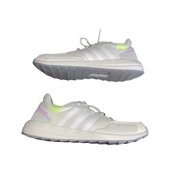 Adidas Women Retrorun Sneakers Size 8 White Running Shoes Athletic Comfort - Image 2