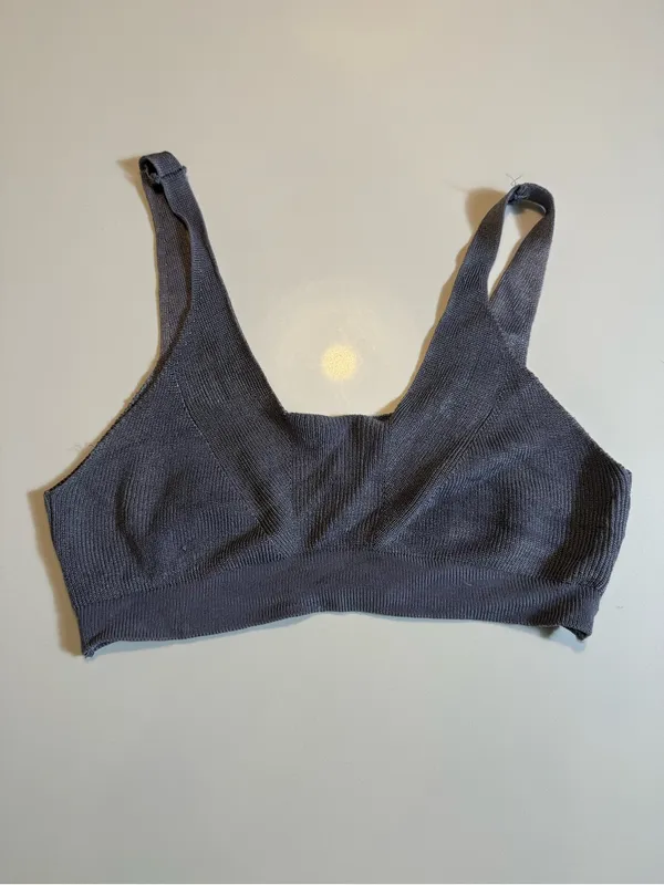 Free‎ People Show Off Set Pewter Gray Knit Bralette Wide Leg Pants Size M - Image 7