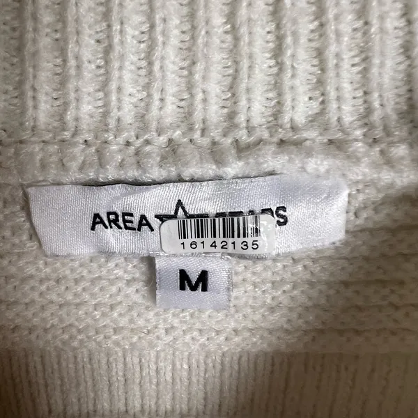 Area Stars White Open Back Knit Long Sleeve Mock Neck Sweater Mini Dress Size M - Image 15