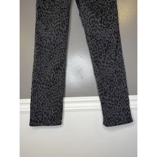 Gap 90s Straight Jeans Womens 4 Short Gray Leopard High Rise Stretch Denim Pants - Image 3