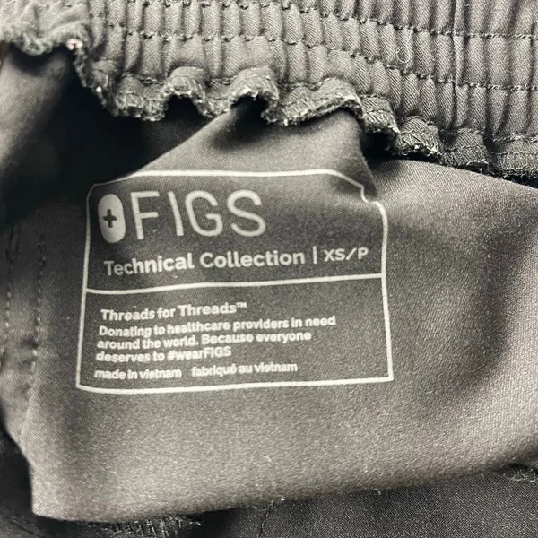 Figs Technical Collection Black Tie Front Scrub Pants XS - Image 7