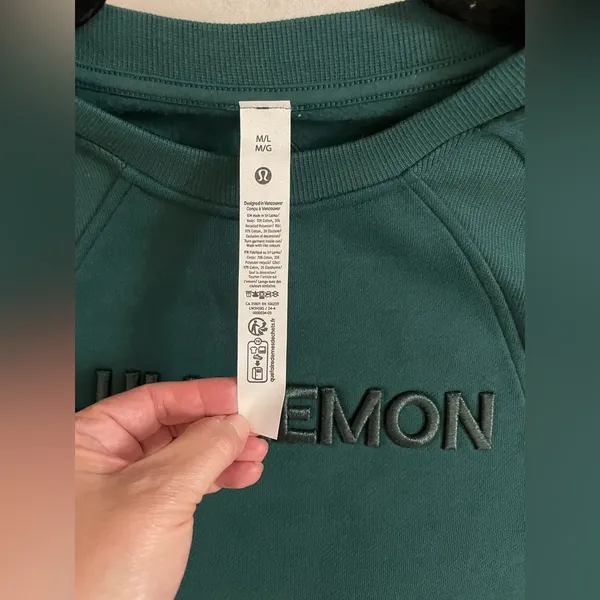 NWT Lululemon Scuba Oversized Pullover Wordmark Storm Teal Sweatshirt Size M L - Image 11