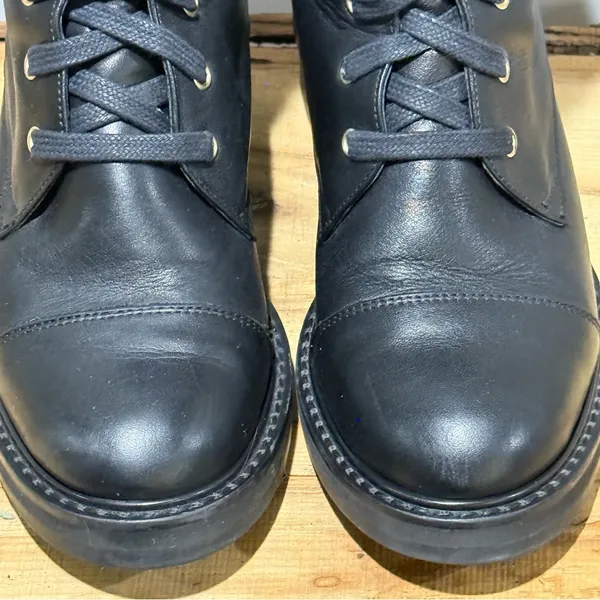 Fabianelli Black Leather Combat‎ Moto Boots Size 36/US5.5-6 A52 - Image 5