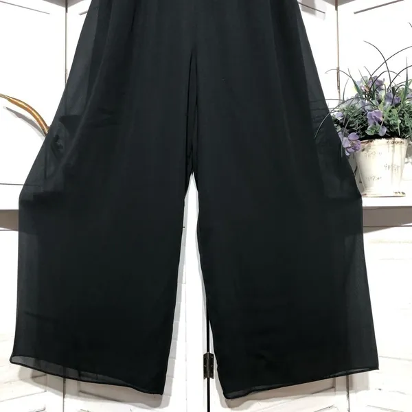 Vintage 90s chiffon jumpsuit beaded palazzo whimsigoth boho dark fairy festival - Image 7