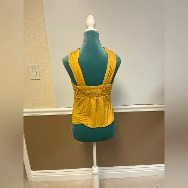 Free People Solstice Twist Front Tank Top Mustard Yellow Size‎ XS - Image 6