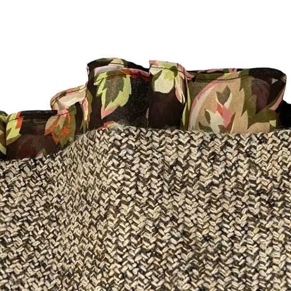 Ann Taylor Loft Women Tweed Texture Flounce Skirt Brown Floral Hem Accent Size 8 Wool Blend - Image 12