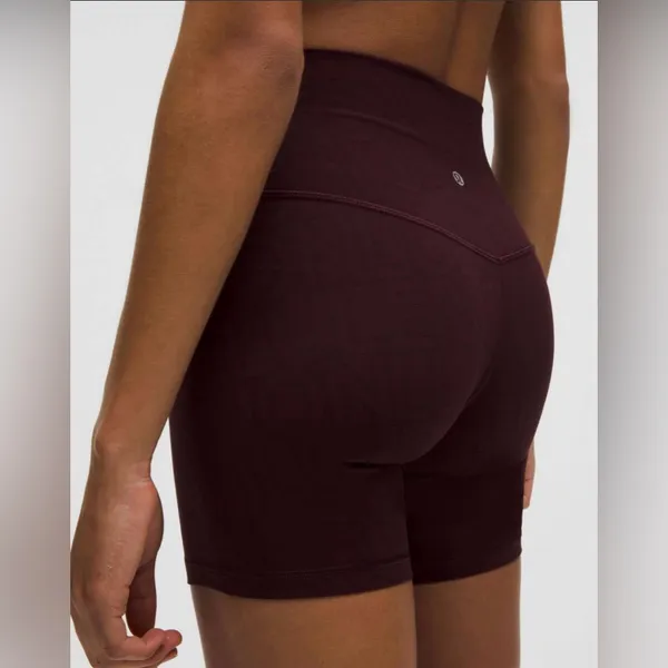 Lululemon NWT Align High Rise Shorts 6” Workmark Graphic Midnight Plum Size 4 - Image 2