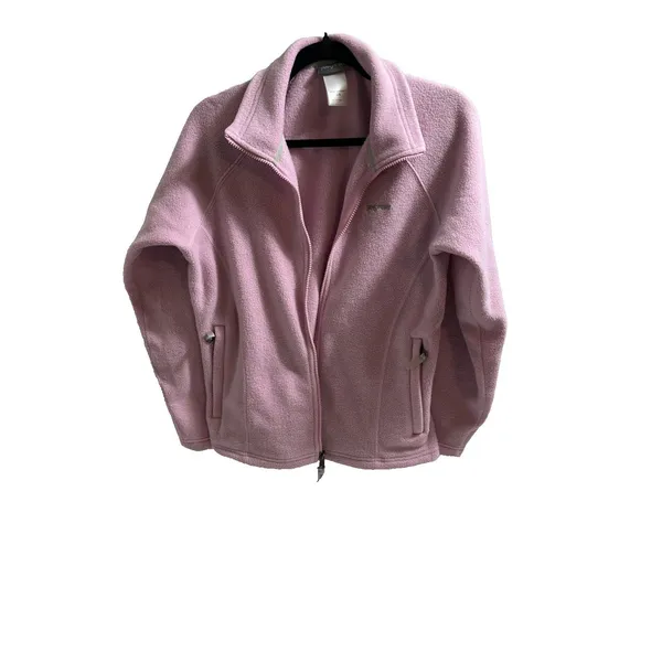 Jansport Pink Fleece Zippered Sweatshirt Jacket Women's Large Pockets - Image 11