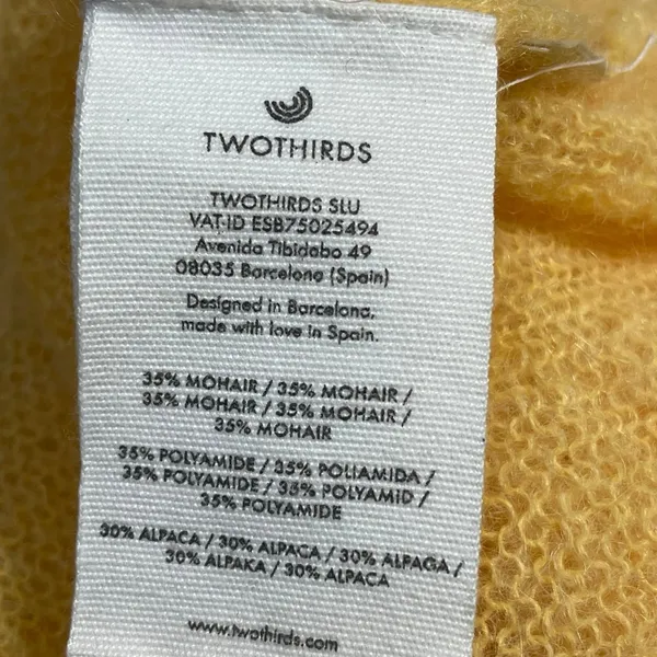 Two Thirds Women's Yellow Alpaca Button Down Long Sleeve Cardigan Sweater Top M - Image 5