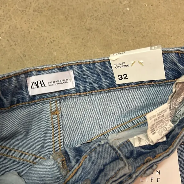 Zara High-Rise 8197/816 Wide‎ Leg Culotte Jeans Sz:00 NWT C24 - Image 7
