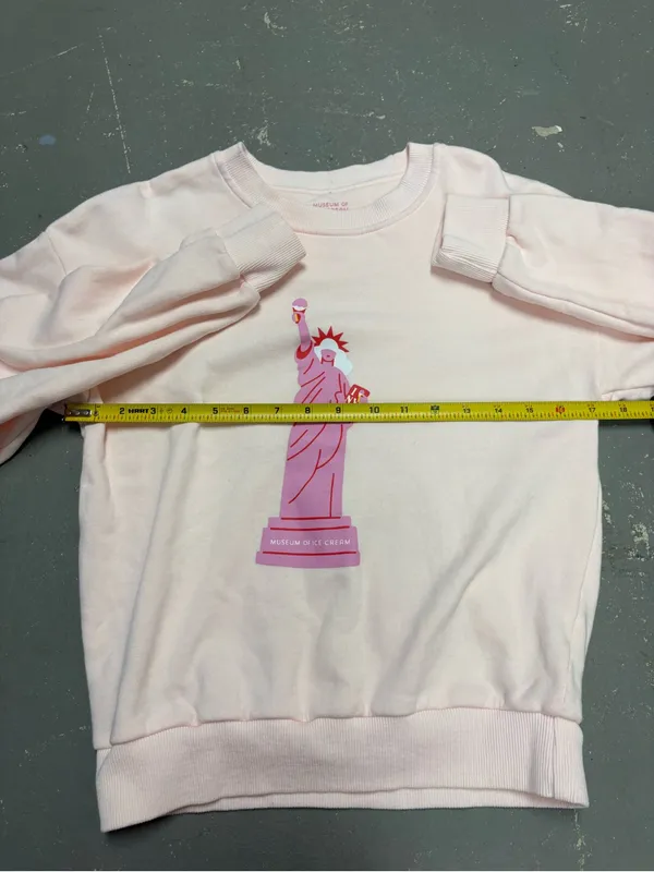 Museum of Ice Cream Statue of Liberty Pink Crewneck Sweatshirt Womens Small - Image 6