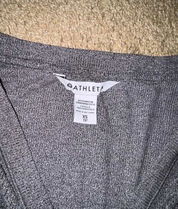 Athleta Gray Long-Sleeve Henley Top - Women XS - Image 2